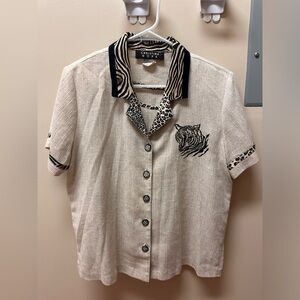 Vintage leopard top set, sz small